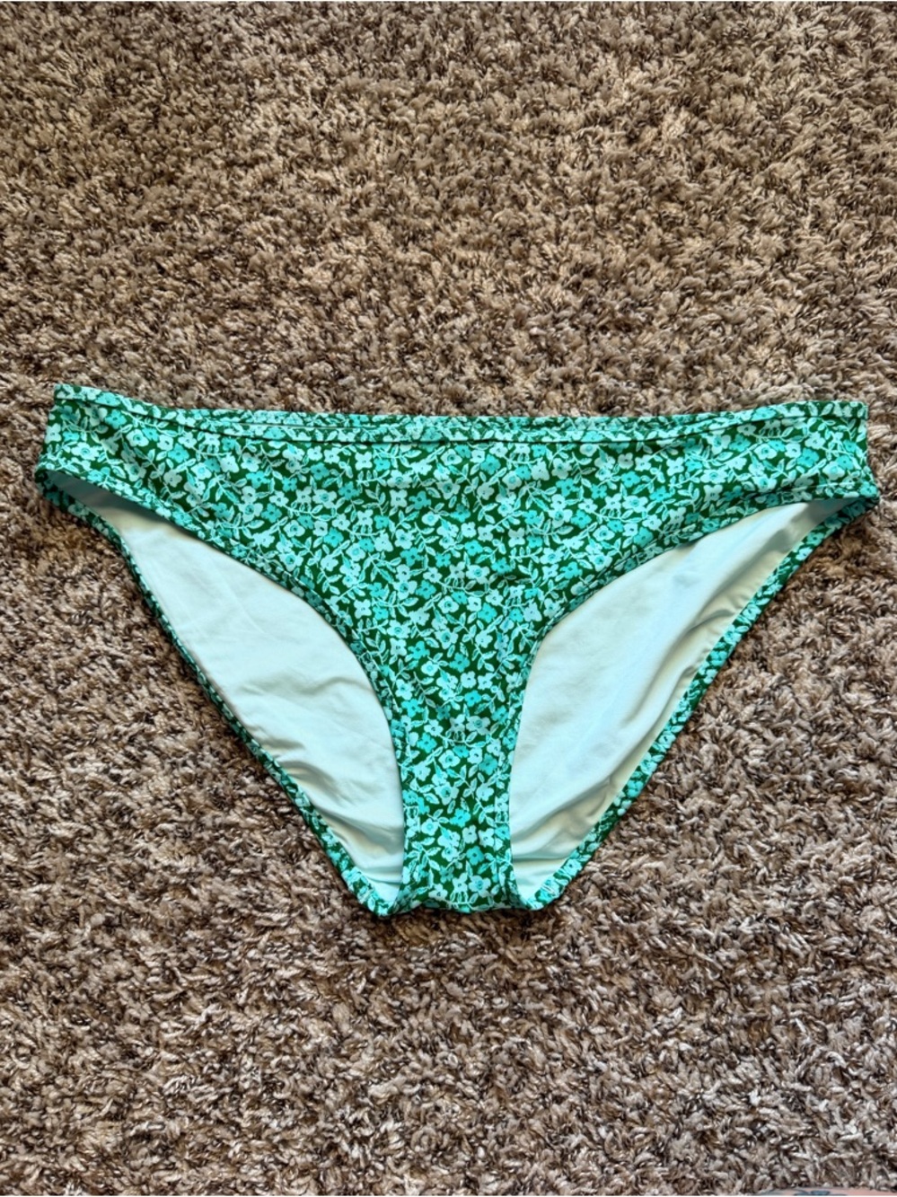 aerie Green Floral Bikini Bottoms